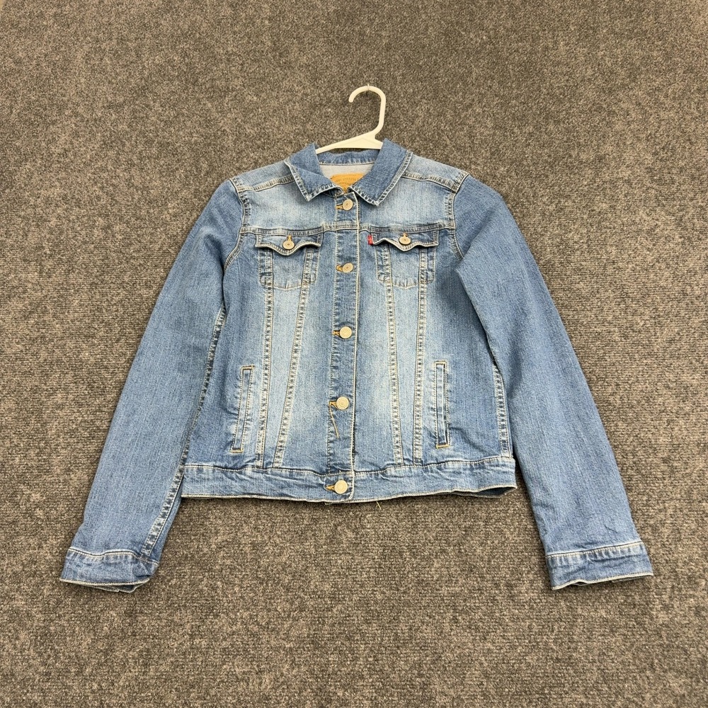 Levis Denim Jacket Kids XL Blue Cotton Stretch Trucker Classic Casual Western
